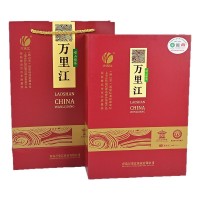 青島特產(chǎn)嶗山綠茶萬(wàn)里江江茗三星2025年新茶250克禮盒裝綠茶